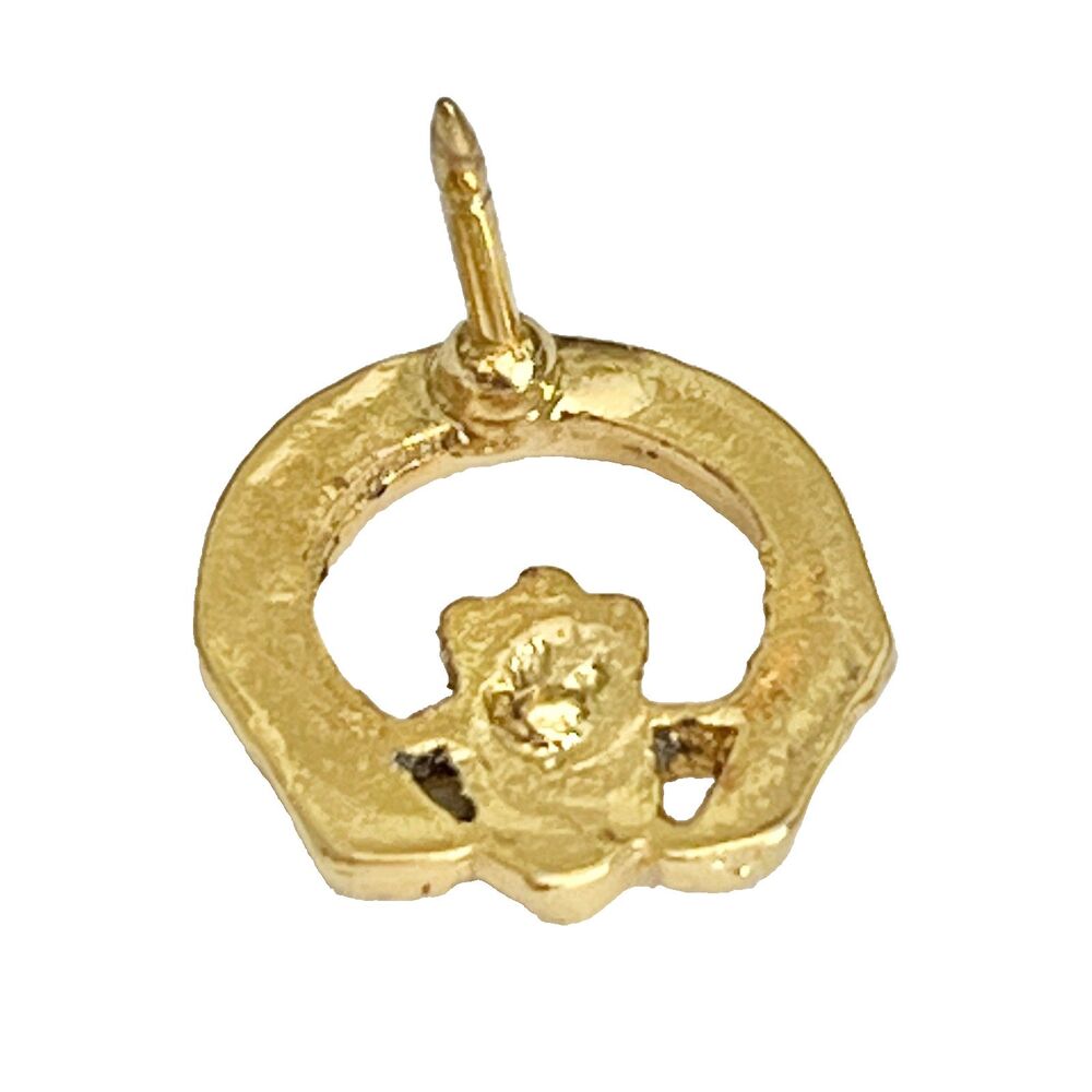 Vtg Gold Tone Claddagh Pin Tie Tac Hat Lapel Irish Celtic Friendship Hands Love - Picture 2 of 7